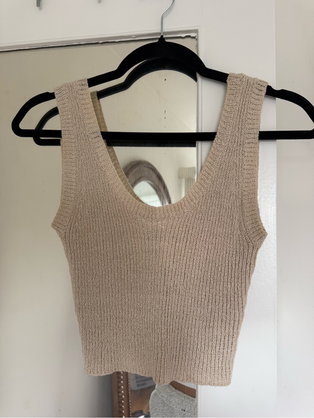 ROLLA'S Beige Ribbed Scoop Neck Tank